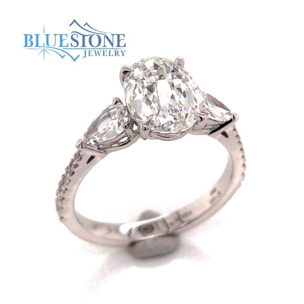 14K White Gold Engagement Ring w/ a 1.41ct Specialty Oval Cut LG Diamond(size 6) Bluestone Jewelry Tahoe City, CA