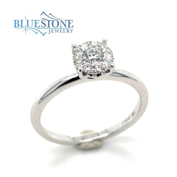 14 Karat White Gold Fashion Engagement Ring with 10 Diamonds at 0.28 C Bluestone Jewelry Tahoe City, CA