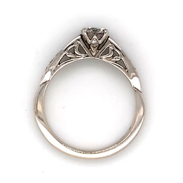 14K White Gold Engagement Ring w/ a 0.46 Carat Round Diamond Image 4 Bluestone Jewelry Tahoe City, CA