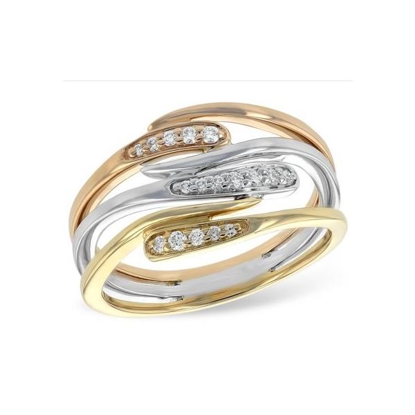 14 Karat White Yellow and Rose Gold Diamond Ring Bluestone Jewelry Tahoe City, CA