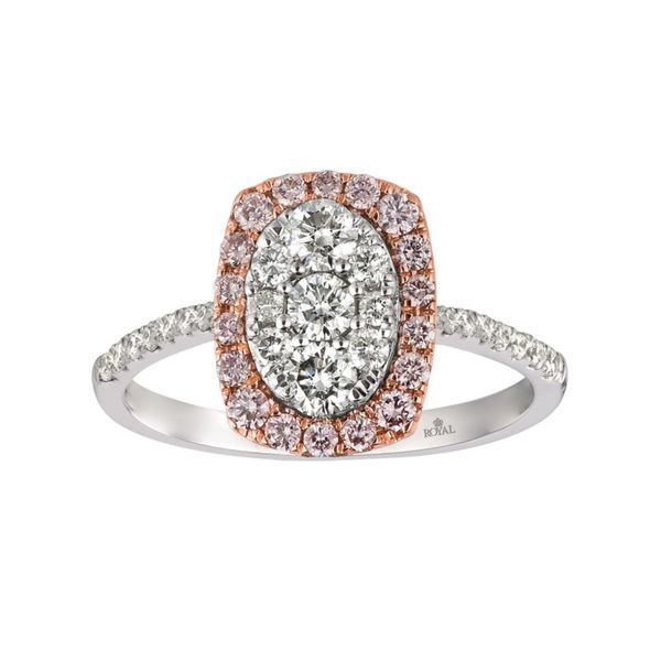 14 Karat White and Rose Gold Diamond Ring Bluestone Jewelry Tahoe City, CA
