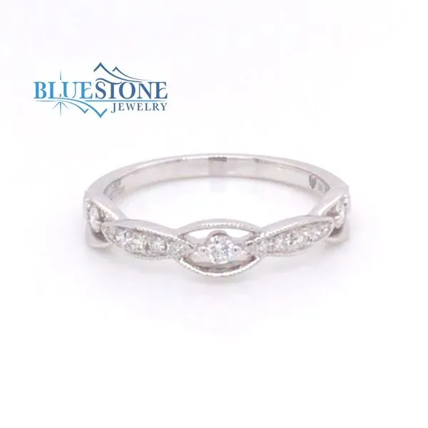 14K White Gold Band w/Round Diamonds(size 6.75) Bluestone Jewelry Tahoe City, CA