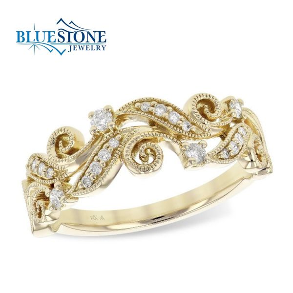 14K White Gold Vintage Style Band/Ring with Diamonds- Size 7 Image 4 Bluestone Jewelry Tahoe City, CA