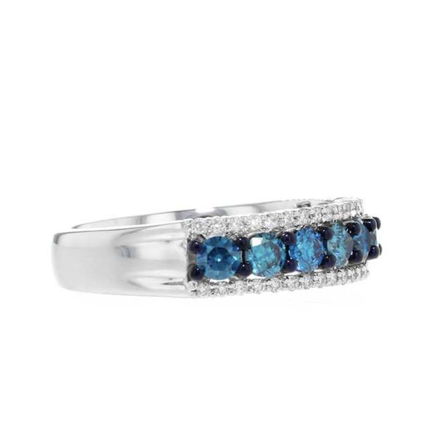 14kt White Gold Ring with Blue and White Diamonds- Size 7 Image 3 Bluestone Jewelry Tahoe City, CA