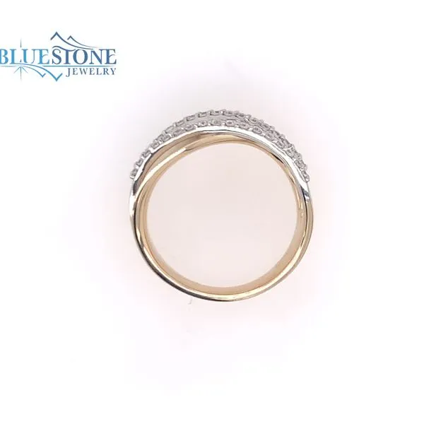 14 Karat Yellow Gold Ring with 34 Round Diamonds at 0.38 Carats Total Image 2 Bluestone Jewelry Tahoe City, CA