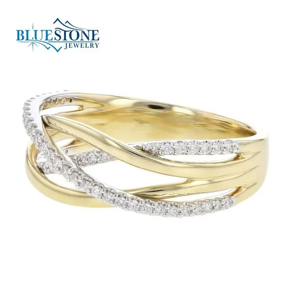 14 Karat Yellow and White Gold Fashion Ring with Round Diamonds at 0.1 Image 2 Bluestone Jewelry Tahoe City, CA