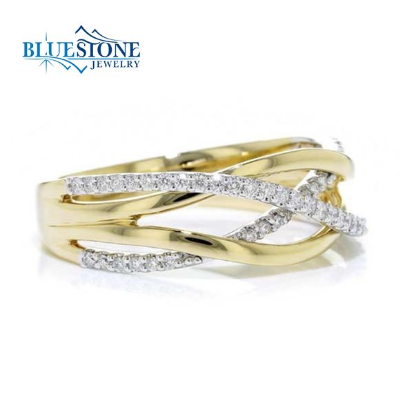 14 Karat Yellow and White Gold Fashion Ring with Round Diamonds at 0.1 Image 3 Bluestone Jewelry Tahoe City, CA