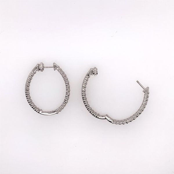 14kWhite Gold 2 Carat Diamond Screw on Large Hoop Earrings Image 4 Bluestone Jewelry Tahoe City, CA