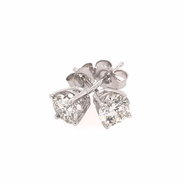 14 Karat White Gold 1.00 Carat Diamond Stud Earrings Image 2 Bluestone Jewelry Tahoe City, CA