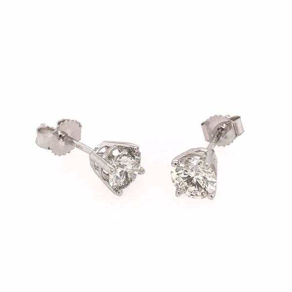 14 Karat White Gold 1.00 Carat Diamond Stud Earrings Bluestone Jewelry Tahoe City, CA