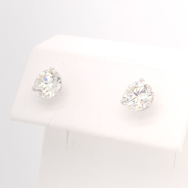 14 Karat White Gold 2 Carats Total Weight Lab Grown Diamond Stud Earrings Image 2 Bluestone Jewelry Tahoe City, CA