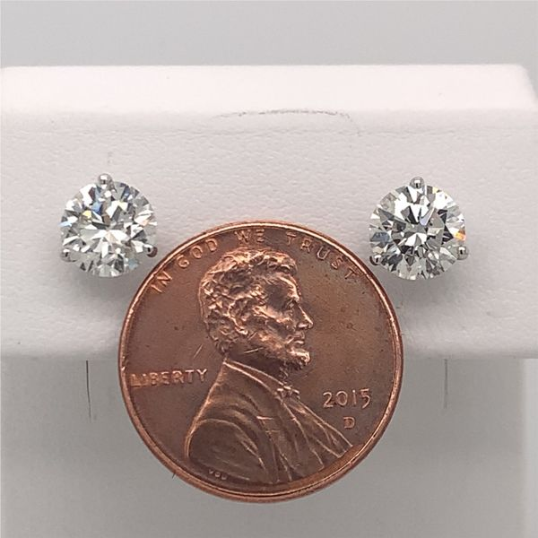 14 Karat White Gold 2 Carats Total Weight Lab Grown Diamond Stud Earrings Image 3 Bluestone Jewelry Tahoe City, CA
