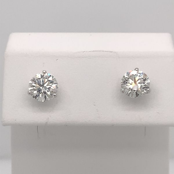 14 Karat White Gold 2 Carats Total Weight Lab Grown Diamond Stud Earrings Bluestone Jewelry Tahoe City, CA