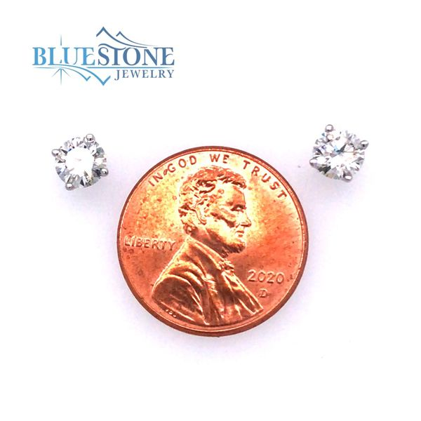 14 Karat White Gold 1.00 Carat Diamond Stud Earrings Image 5 Bluestone Jewelry Tahoe City, CA