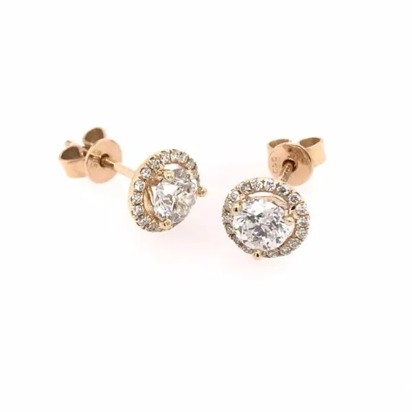 14 Karat Yellow Gold Diamond Earrings Image 2 Bluestone Jewelry Tahoe City, CA