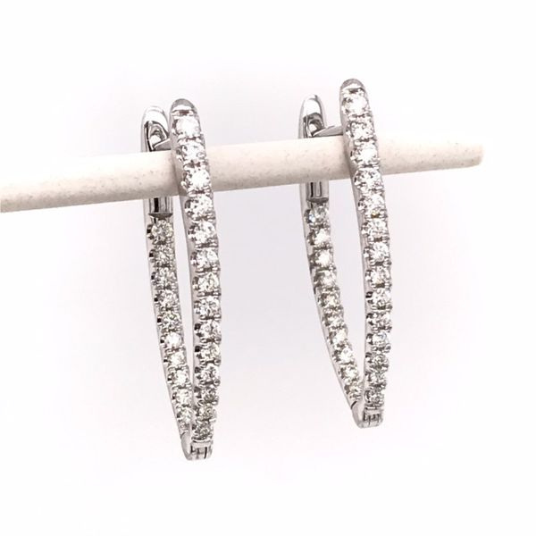14 Karat White Gold Diamond Hoop Earrings Bluestone Jewelry Tahoe City, CA