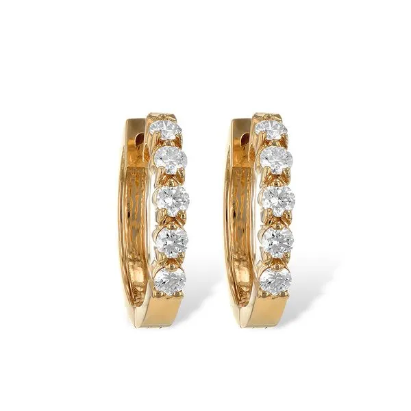 14Kt Rose Gold Diamond Huggie Earrings Bluestone Jewelry Tahoe City, CA