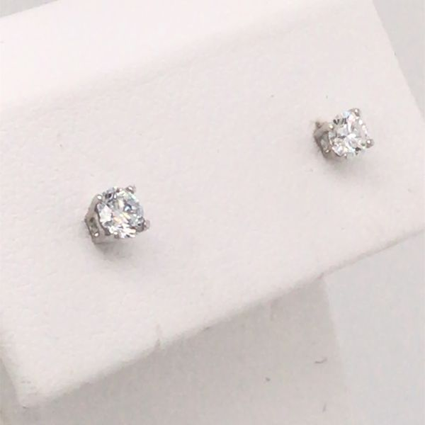 14K White Gold Stud Earrings 0.25cttw Lab Grown Diamonds Image 3 Bluestone Jewelry Tahoe City, CA