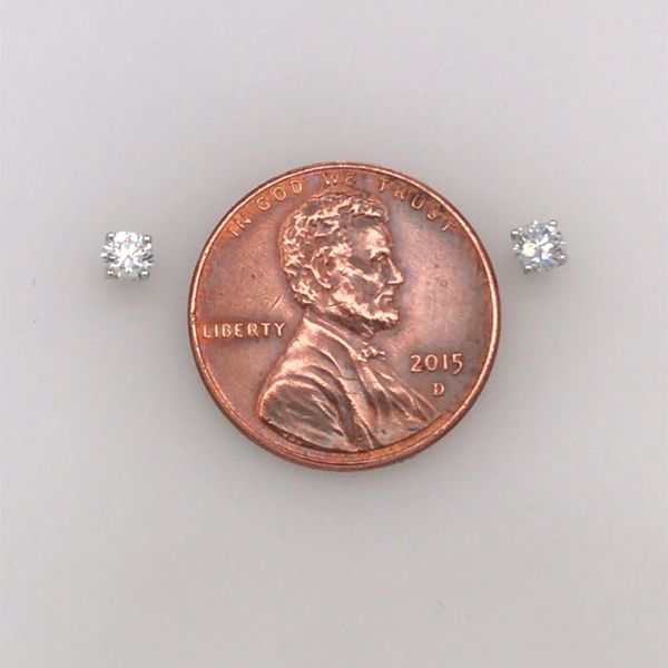 14K White Gold Stud Earrings 0.25cttw Lab Grown Diamonds Image 4 Bluestone Jewelry Tahoe City, CA