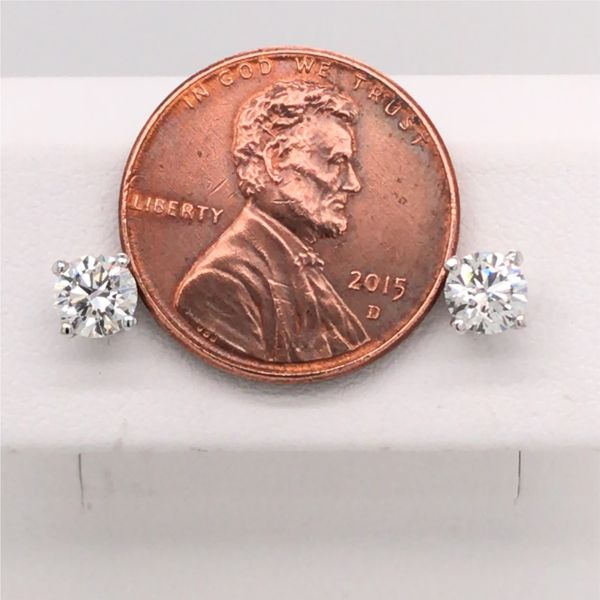 14K White Gold LG Diamond Stud Earrings 0.75cttw Image 4 Bluestone Jewelry Tahoe City, CA