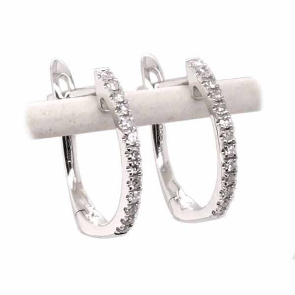 14K White Gold Lever Back Earrings with Diamonds Bluestone Jewelry Tahoe City, CA