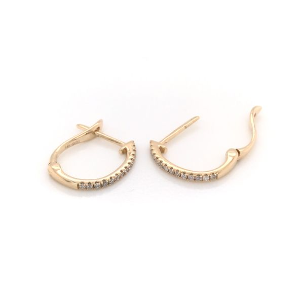 14K Yellow Gold Lever Back Earrings with Diamonds Image 3 Bluestone Jewelry Tahoe City, CA