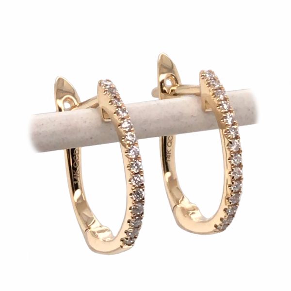14K Yellow Gold Lever Back Earrings with Diamonds Bluestone Jewelry Tahoe City, CA