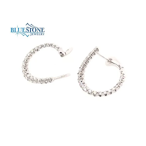 14K White Gold Earrings with 0.50cttw of Diamonds Image 2 Bluestone Jewelry Tahoe City, CA