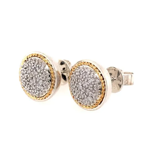 Silver & Gold Diamond Earrings Bluestone Jewelry Tahoe City, CA