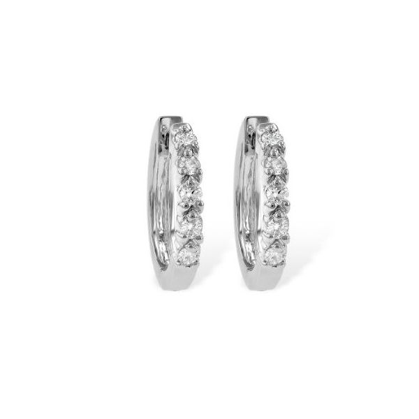 14kt White Gold 0.50 Carat Diamond Small Huggie Earrings Bluestone Jewelry Tahoe City, CA