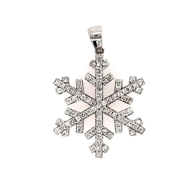 18 Karat White Gold Diamond Snowflake Pendant Bluestone Jewelry Tahoe City, CA