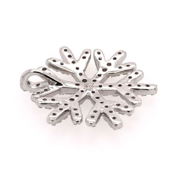 14 Karat White Gold Diamond Snowflake Pendant Image 2 Bluestone Jewelry Tahoe City, CA