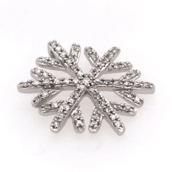 14 Karat White Gold Diamond Snowflake Pendant Bluestone Jewelry Tahoe City, CA