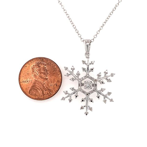 Sterling Silver Diamond Snowflake Pendant with Chain Image 2 Bluestone Jewelry Tahoe City, CA