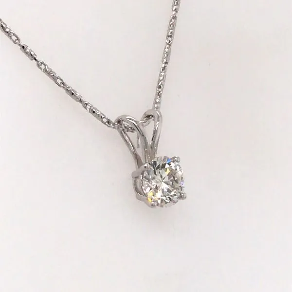 14K White Gold Pendant w/ 1ct Lab Grown Diamond Image 2 Bluestone Jewelry Tahoe City, CA