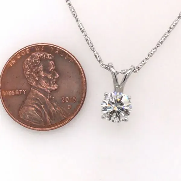 14K White Gold Pendant w/ 1ct Lab Grown Diamond Image 3 Bluestone Jewelry Tahoe City, CA