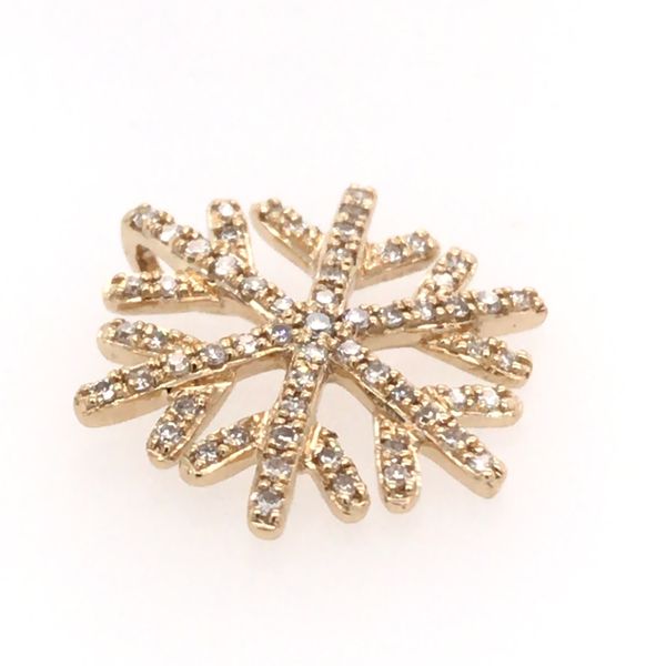 14 Karat Yellow Gold Diamond Snowflake Pendant Bluestone Jewelry Tahoe City, CA