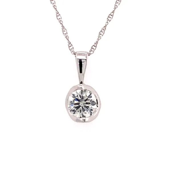 14kt White Gold 0.50 Carat Diamond Half Moon Pendant Bluestone Jewelry Tahoe City, CA