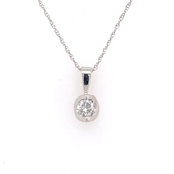 14kt White Gold 0.20 Carat Diamond Half Moon Pendant Bluestone Jewelry Tahoe City, CA