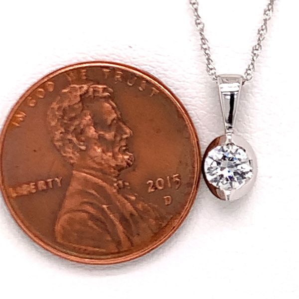14kt White Gold 0.25 Carat Diamond Half Moon Pendant Image 4 Bluestone Jewelry Tahoe City, CA