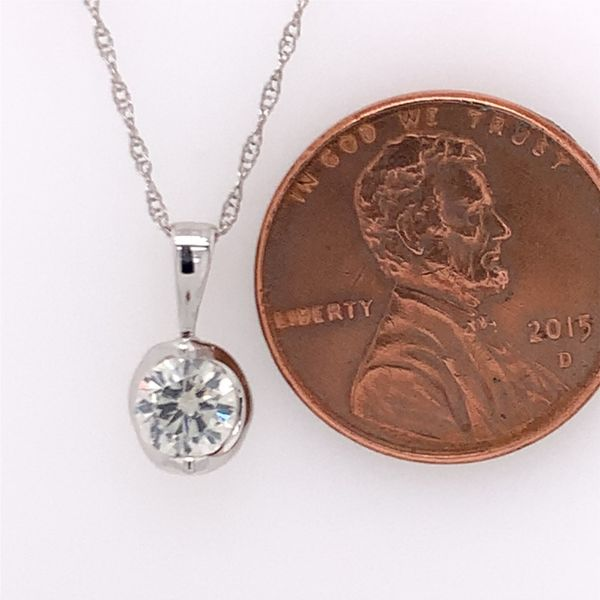 14kt White Gold 0.50 Carat Diamond Half Moon Pendant Image 4 Bluestone Jewelry Tahoe City, CA