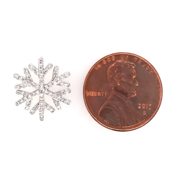 14 Karat White Gold Diamond Snowflake Pendant Image 3 Bluestone Jewelry Tahoe City, CA