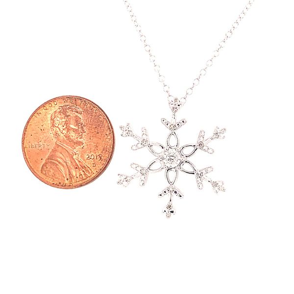 Sterling Silver Snowflake Diamod Pendant with Chain Image 2 Bluestone Jewelry Tahoe City, CA