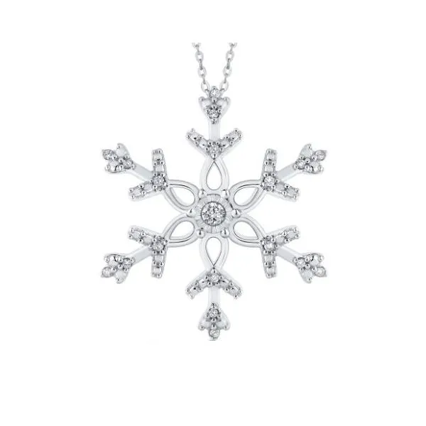 Sterling Silver Snowflake Diamod Pendant with Chain Bluestone Jewelry Tahoe City, CA