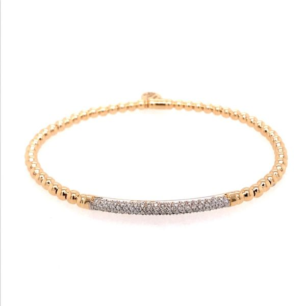 18 Karat Yellow and White Gold Diamond Stretchable Bracelet Bluestone Jewelry Tahoe City, CA