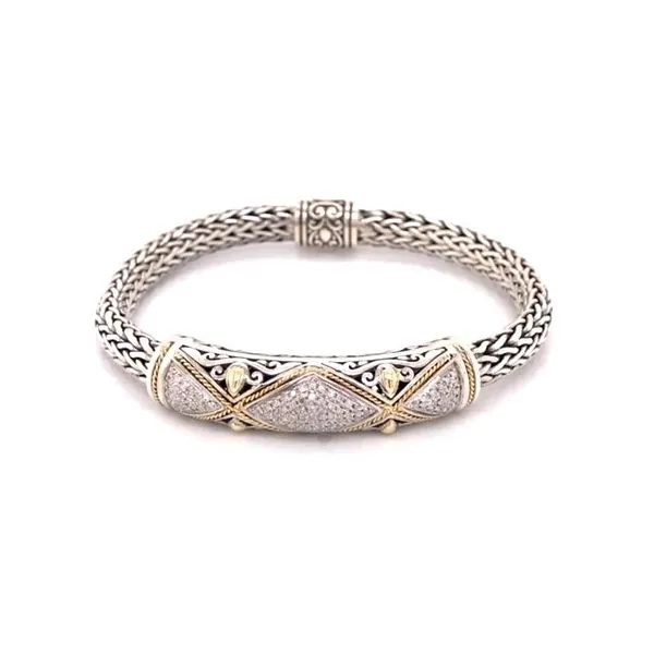 Silver & 18 Karat Yellow Gold Diamond Bracelet Bluestone Jewelry Tahoe City, CA