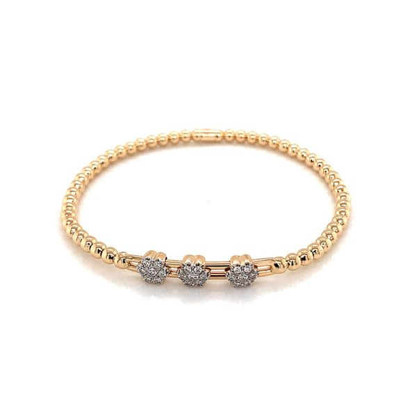 18 Karat Yellow Gold Diamond Stretchable Bracelet- 6.1