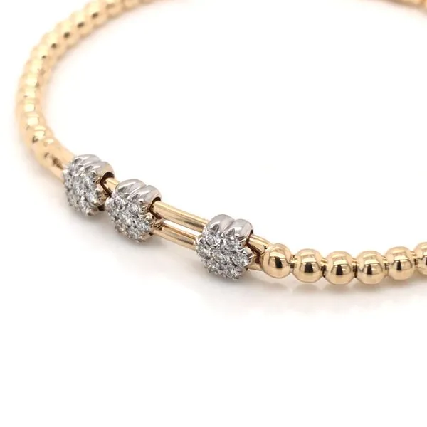 18 Karat Yellow Gold Diamond Stretchable Bracelet- 6.3