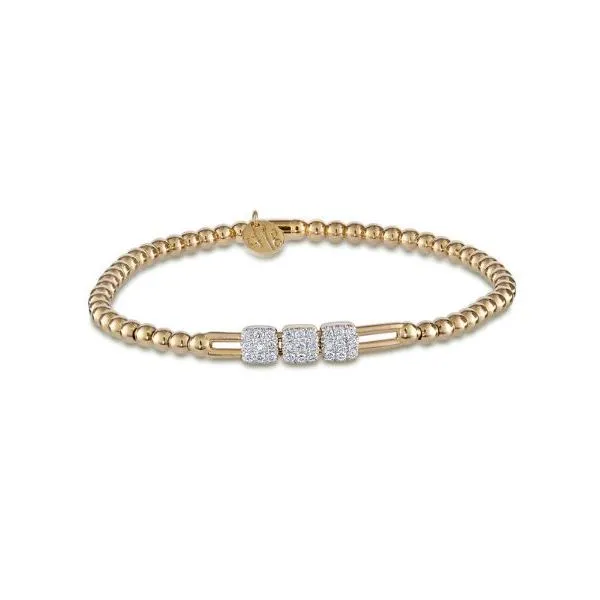 18 Karat Yellow & White Gold Diamond Stretchable Bracelet(6.3 inches) Bluestone Jewelry Tahoe City, CA