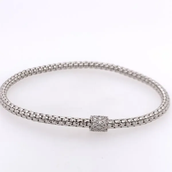 18 Karat White Gold Diamond Stretchable Bracelet(6.1 inches) Bluestone Jewelry Tahoe City, CA